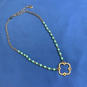 Czech glass beaded necklace by Julio.  16” long with 2” extender